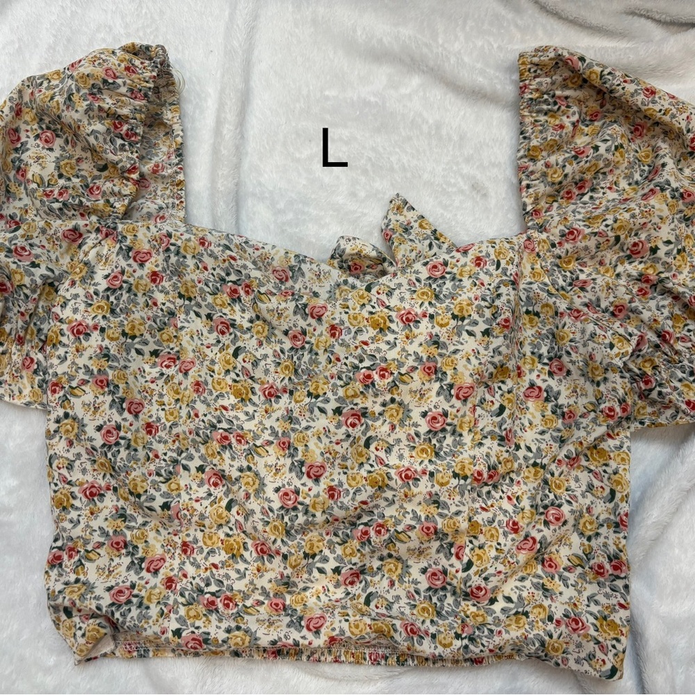 Floral Puff Sleeve Top